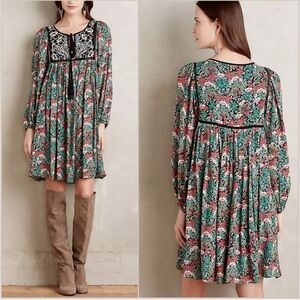 FLOREAT BY ANTHROPOLOGIE Ottava Boho Peasant Dress Size S